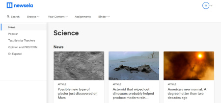 A screenshot of a science news website displaying various articles on diverse scientific topics and discoveries.